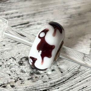 TROLLBEADS Unique Dinosaur Bead LAA 925S NEW! White Brown Opaque